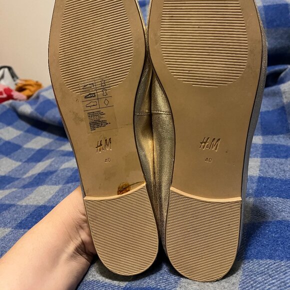 Gold leather ballet flats, size 40 - Picture 9 of 9